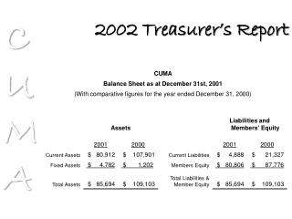 2002 Treasurer’s Report