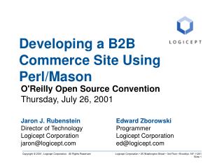 Developing a B2B Commerce Site Using Perl/Mason