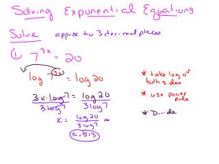 AFM Solving Exp eq with logs