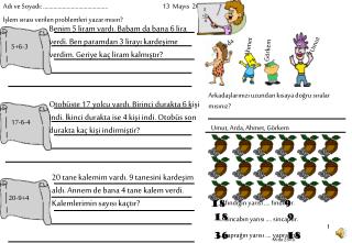 Adı ve Soyadı: ……….……………………………. 	 13 Mayıs 2009