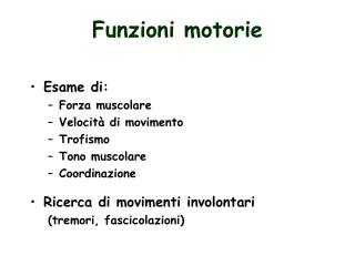 Funzioni motorie