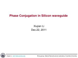 Phase Conjugation in Silicon waveguide