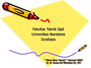 “ Ilmu Ukur Tanah ” Januari 2007 Ir. H. Iwan Sri Wiwoho M., MT
