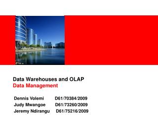 Data Warehouses and OLAP Data Management