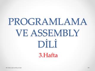 PROGRAMLAMA VE ASSEMBLY DİLİ