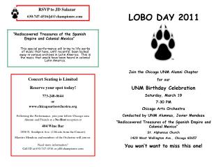 Join the Chicago UNM Alumni Chapter for our UNM Birthday Celebration Saturday, March 19 7:30 PM