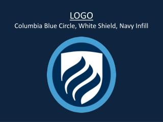 LOGO Columbia Blue Circle, White Shield, Navy Infill