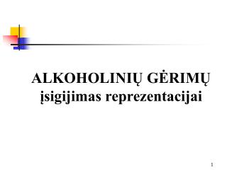 ALKOHOLINIŲ GĖRIMŲ įsigijimas reprezentacijai