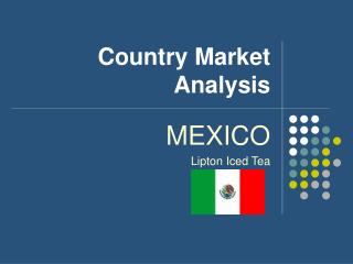 Country Market Analysis