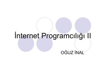 İnternet Programcılığı II