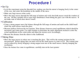 Procedure I