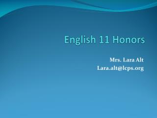 English 11 Honors