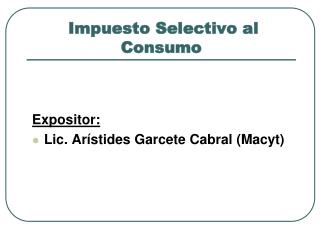 Impuesto Selectivo al Consumo