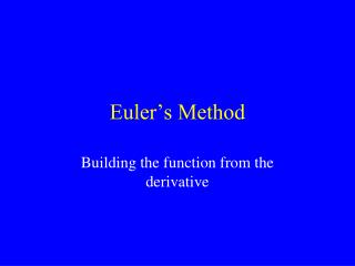 Euler’s Method