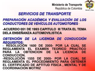 SERVICIOS DE TRANSPORTE