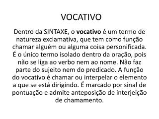 VOCATIVO