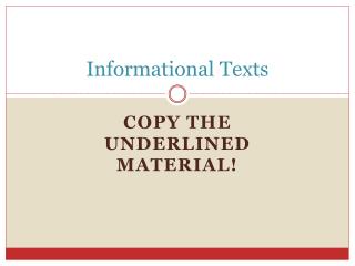 Informational Texts