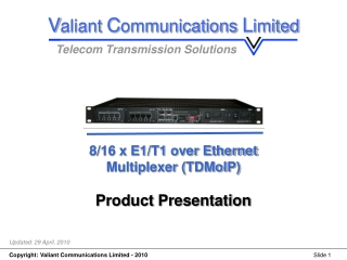 8/16 x E1/T1 over Ethernet Multiplexer (TDMoIP) Product Presentation