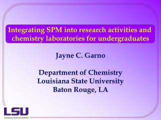 Integrating SPM into research activities and chemistry laboratories for undergraduates