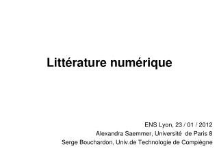 Littérature numérique