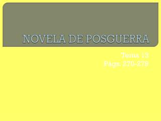 NOVELA DE POSGUERRA