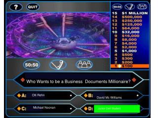 Who Wants to be a Business Documents Millionaire?