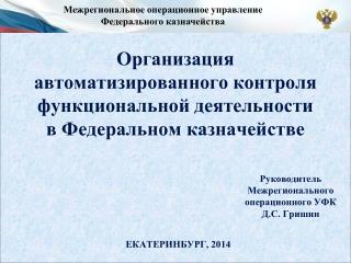 Организация автоматизированного контроля функциональной деятельности в Федеральном казначействе