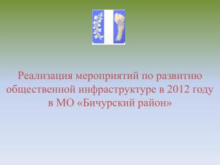 Реализация мероприятий по развитию общественной инфраструктуре в 2012 году в МО «Бичурский район»