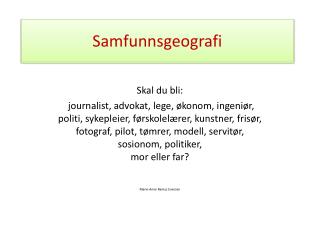 Samfunnsgeografi