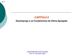 CAPÍTUL0 6 Desemprego e os Fundamentos da Oferta Agregada