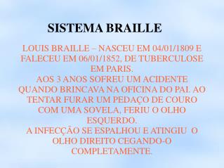 SISTEMA BRAILLE