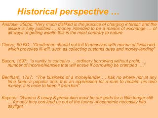 Historical perspective …
