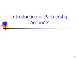 Introduction of Partnership Accounts
