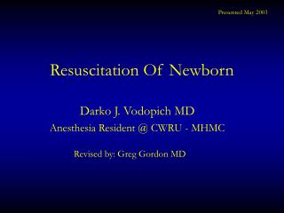 Resuscitation Of Newborn