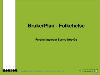 BrukerPlan - Folkehelse Forskningsleder Sverre Nesvåg