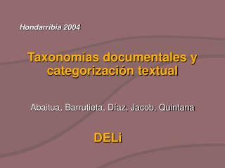 Taxonomías documentales y categorización textual