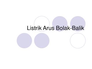 Listrik Arus Bolak-Balik