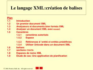 Le langage XML: création de balises