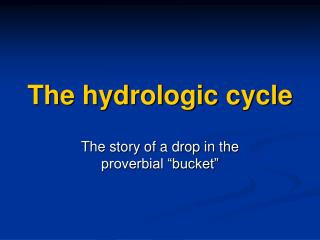 The hydrologic cycle