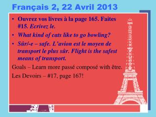 Français 2, 22 Avril 2013