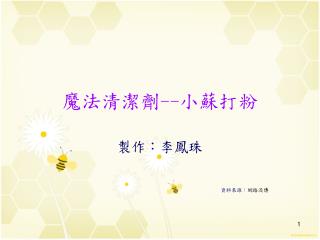 魔法清潔劑 -- 小蘇打粉