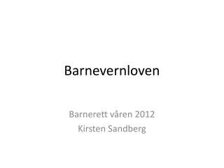 Barnevernloven