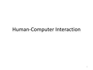 Human-Computer Interaction