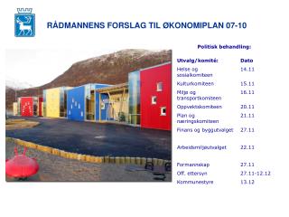 RÅDMANNENS FORSLAG TIL ØKONOMIPLAN 07-10