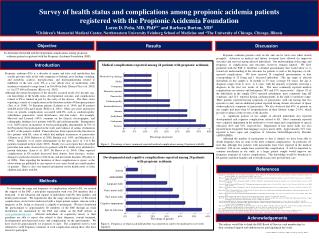 Survey of health status and complications among propionic acidemia patients