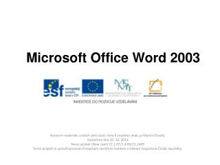 Microsoft Office Word 2003