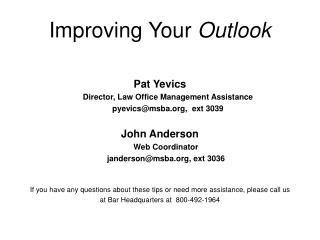 Improving Your Outlook