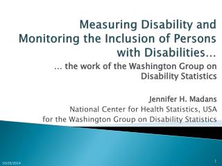 Measuring Disability and Monitoring the Inclusion of Persons with Disabilities…