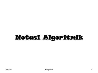 Notasi Algoritmik