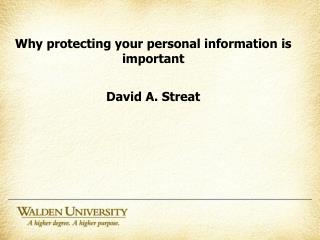 Why protecting your personal information is important